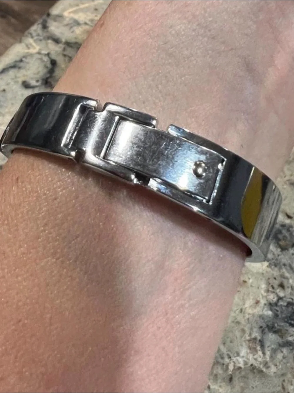 Vintage Y2K Silver Women's Quartz Watch with Multicolor abstract Accents
